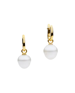 Pearls My Way Pearl Earrings | 12mm Circle Pearls, Diamonds, and Yellow Gold