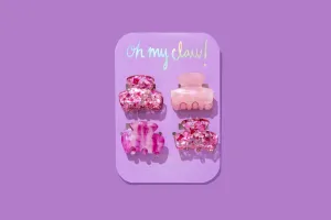 Pink Confetti Mini Claw Clip Set