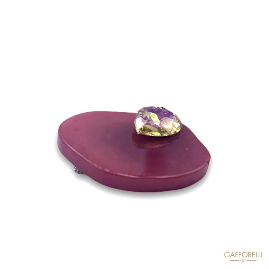 Polyester Brooch with Colored Swarovski Stone D253 - Gafforelli Srl
