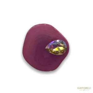 Polyester Brooch with Colored Swarovski Stone D253 - Gafforelli Srl