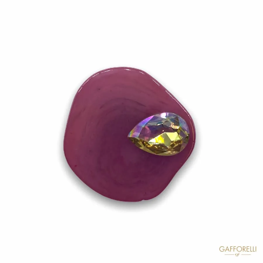 Polyester Brooch with Colored Swarovski Stone D253 - Gafforelli Srl