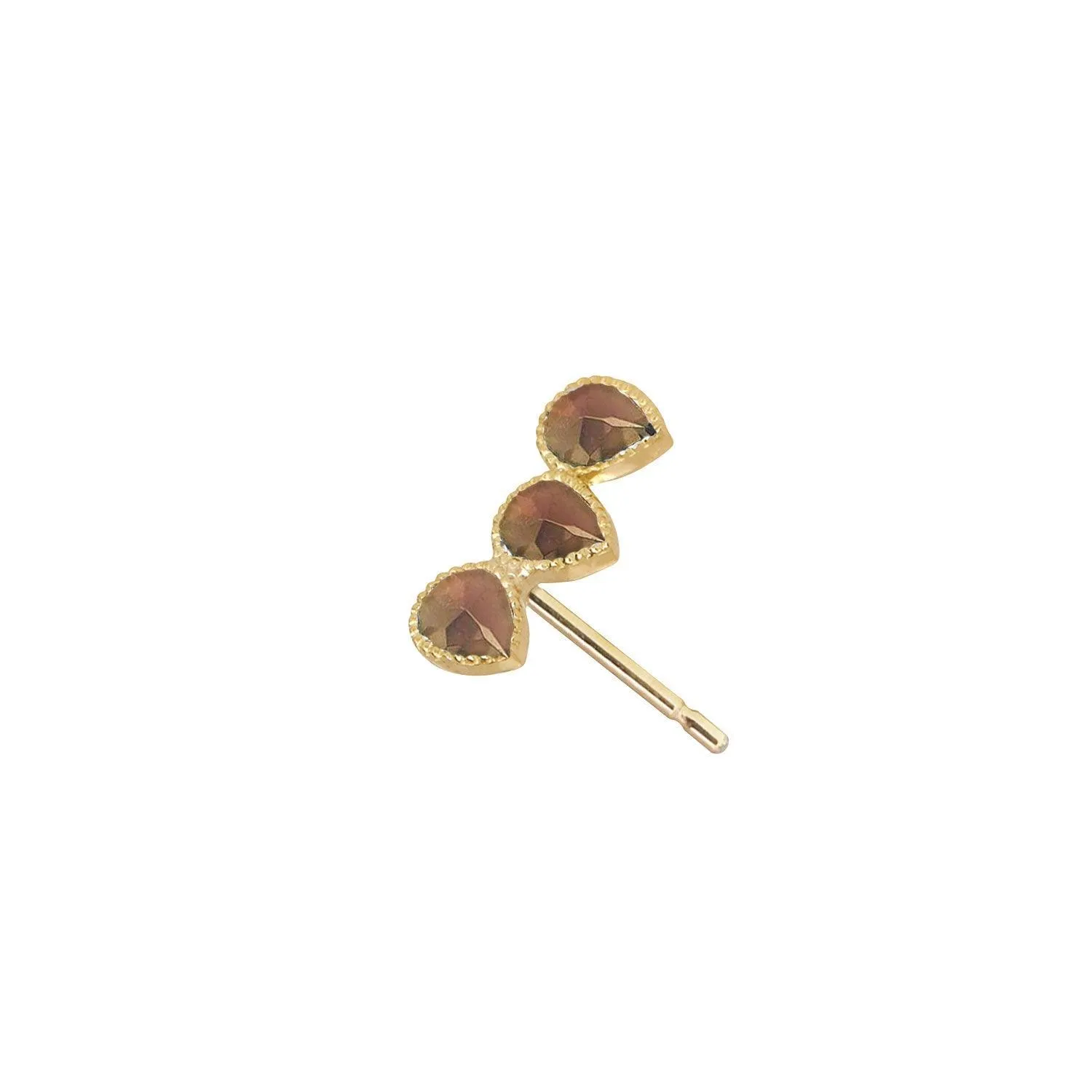 Precious Ear Climber Left - Smoky Quartz & 18k Gold