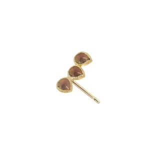 Precious Ear Climber Left - Smoky Quartz & 18k Gold