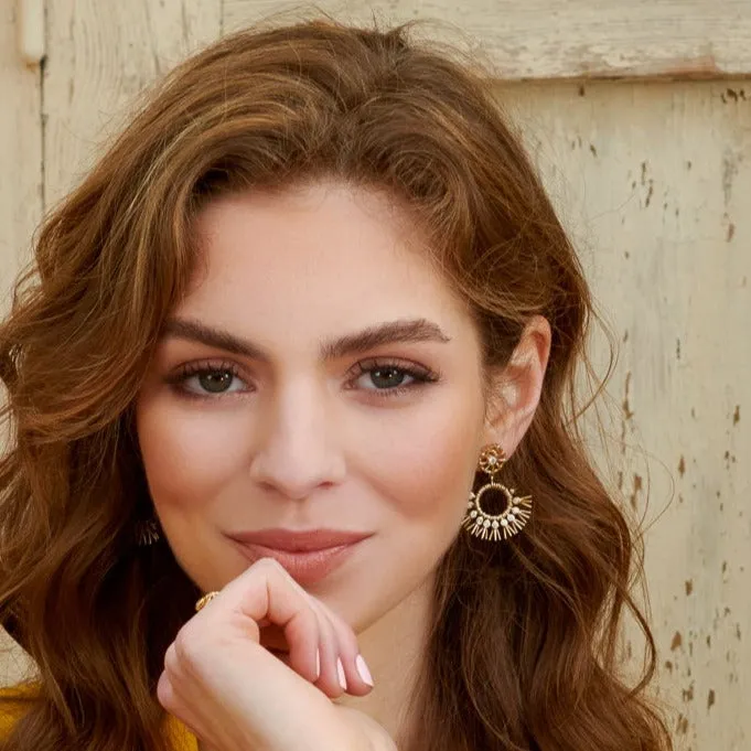 Raffia Double Earrings Yellow Gold