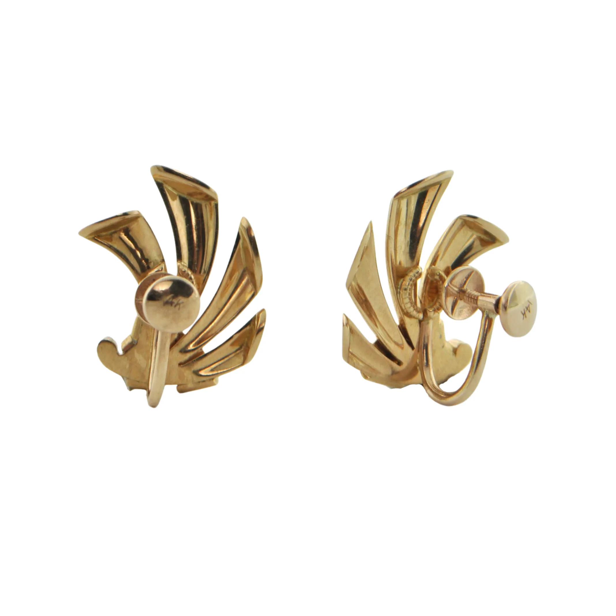Retro 14K Yellow Gold Earrings