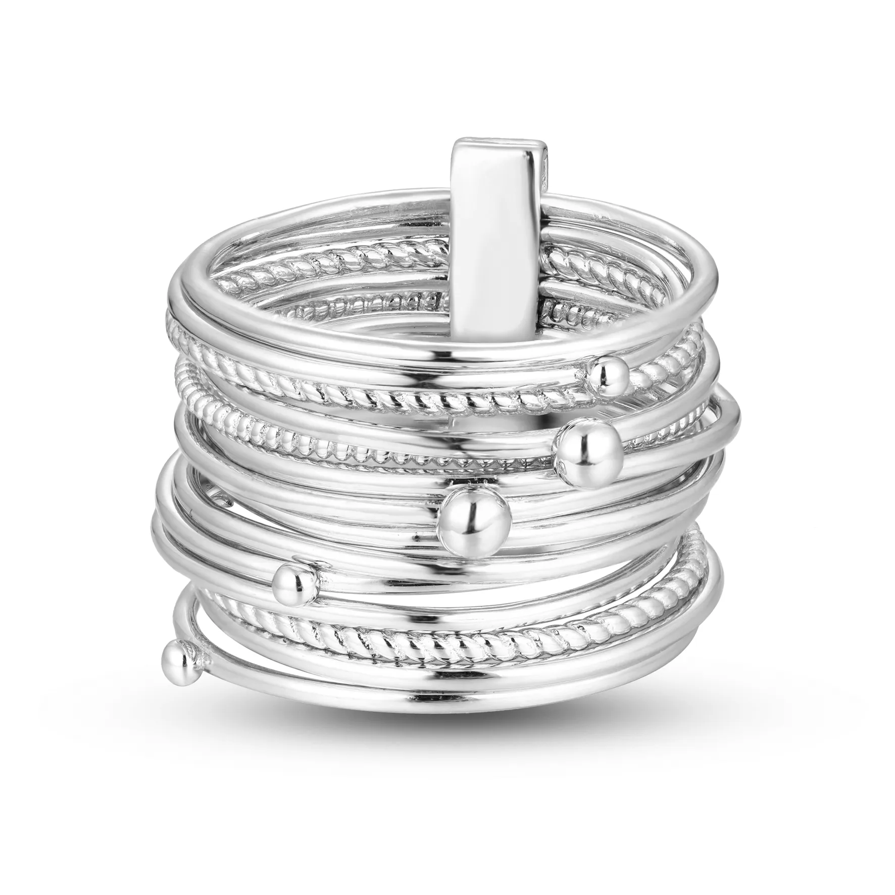 Rhodium plated 925 silver ring