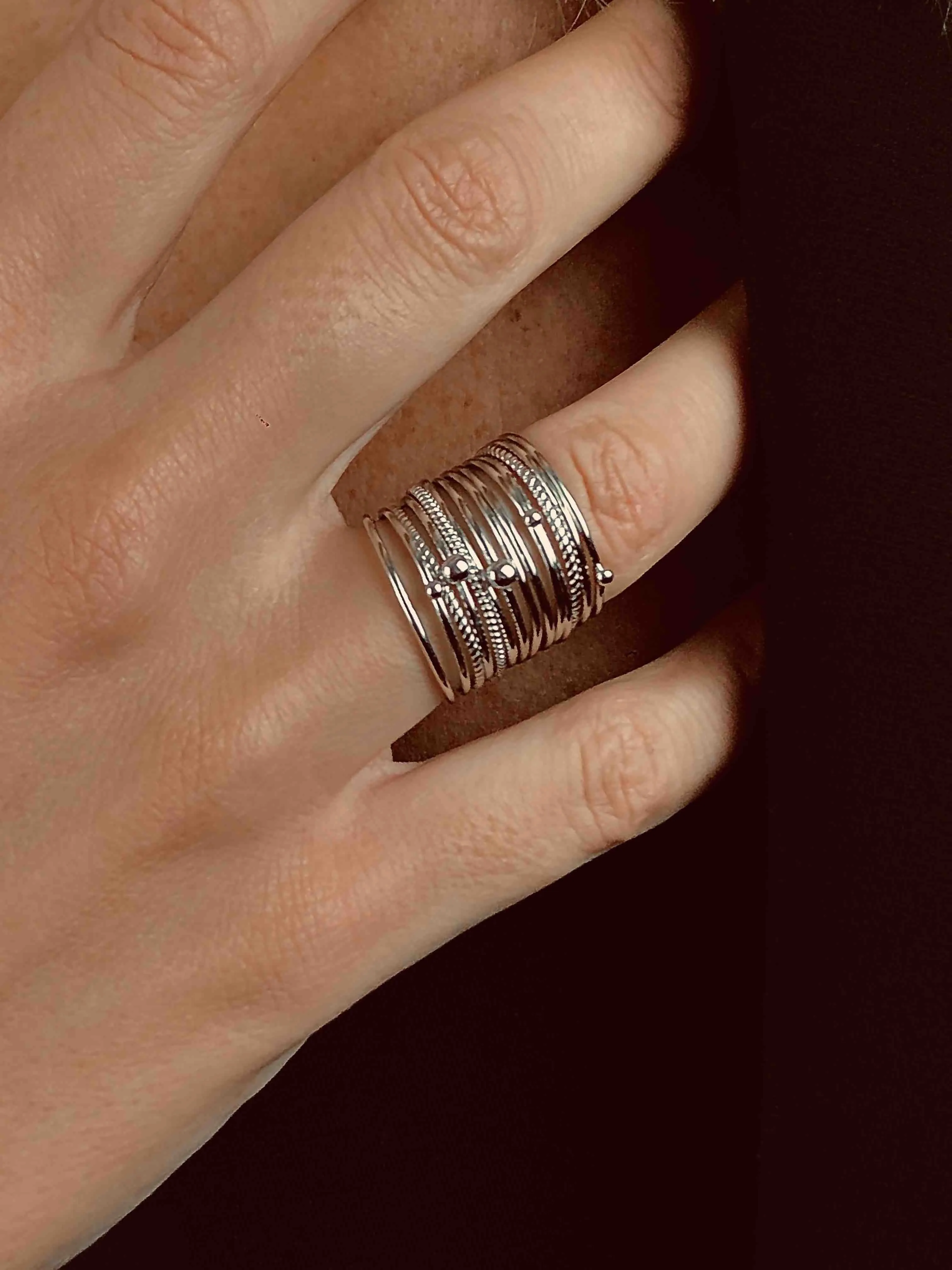Rhodium plated 925 silver ring