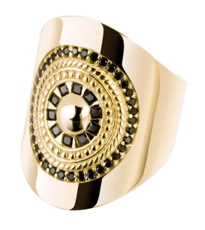 Ring in 925 silver gilded with 18k yellow gold assembled with zirconium oxide