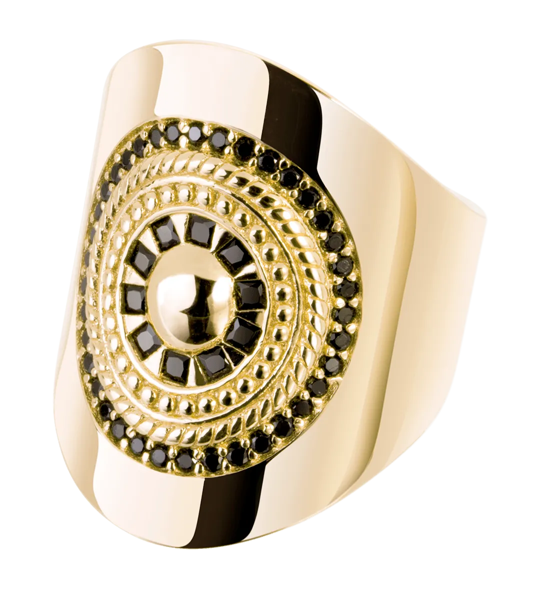 Ring in 925 silver gilded with 18k yellow gold assembled with zirconium oxide