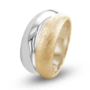 Ring in 925 Silver plated with Silver and 18k Yellow Gold