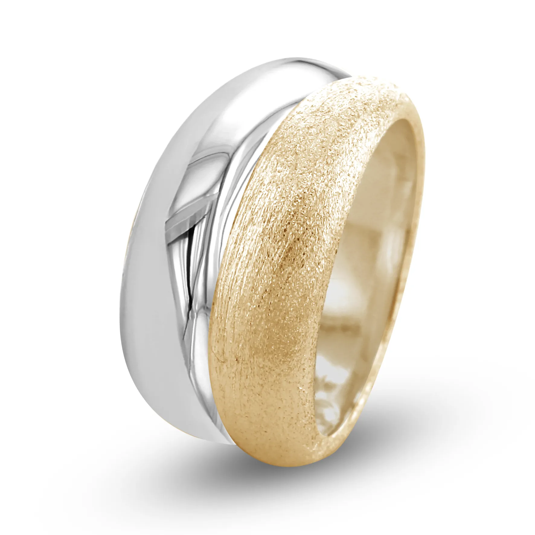 Ring in 925 Silver plated with Silver and 18k Yellow Gold