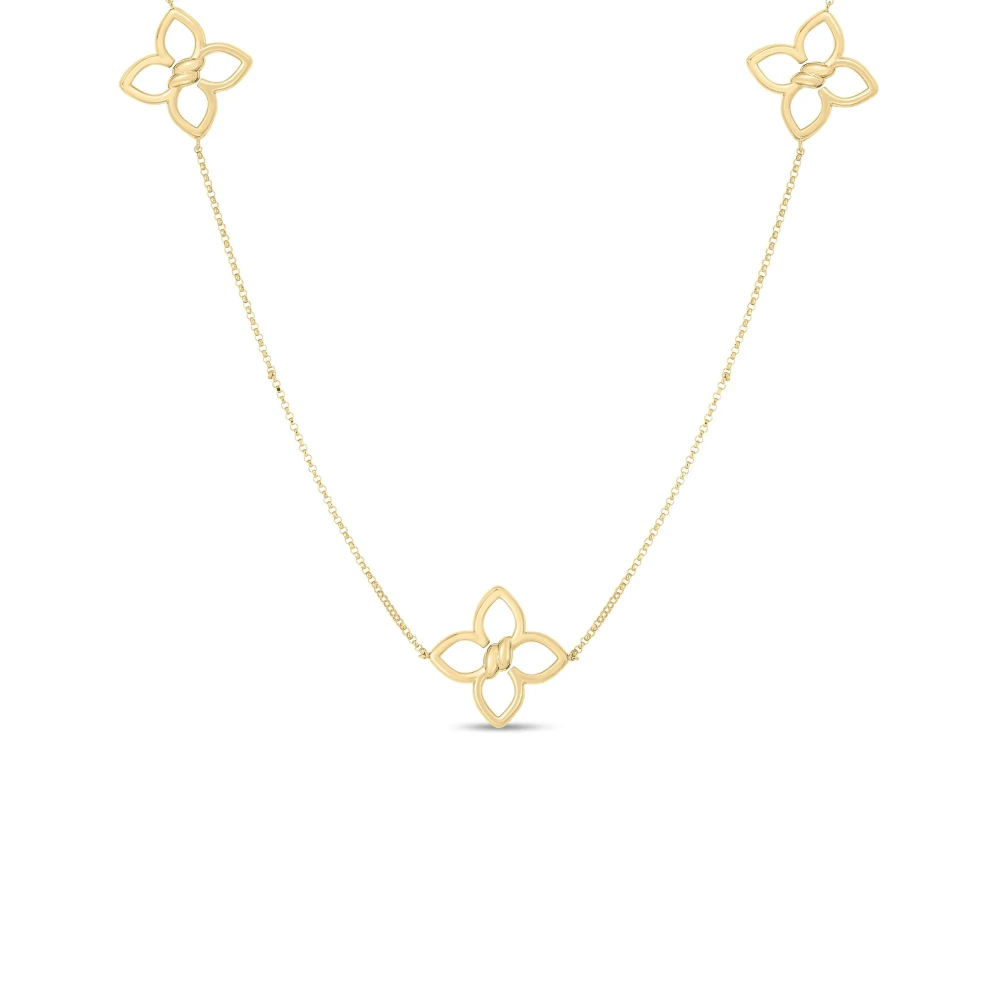 Roberto Coin Cialoma Flower Station Long Necklace