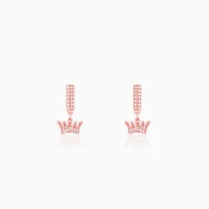 Rose Gold Crown Earrings