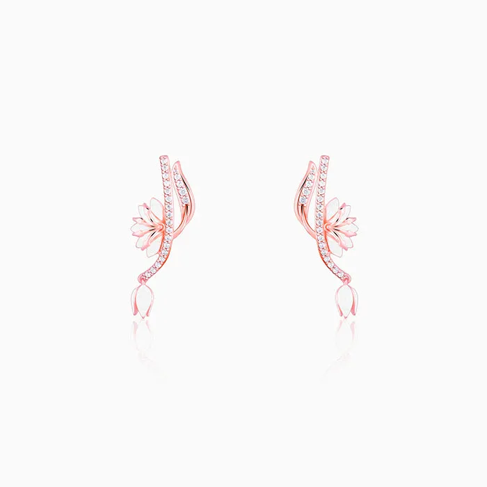 Rose Gold Snowy Safed Musli Earrings