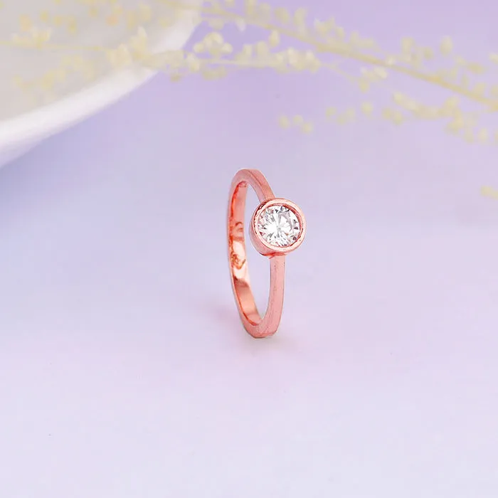 Rose Gold Zircon Shine Ring