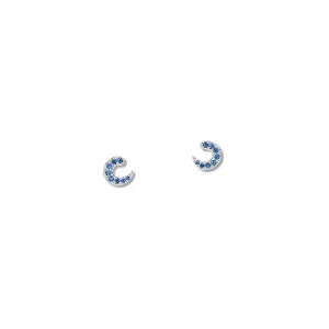 Sabina Stud Earrings 18ct White Gold - Sapphire Pav??