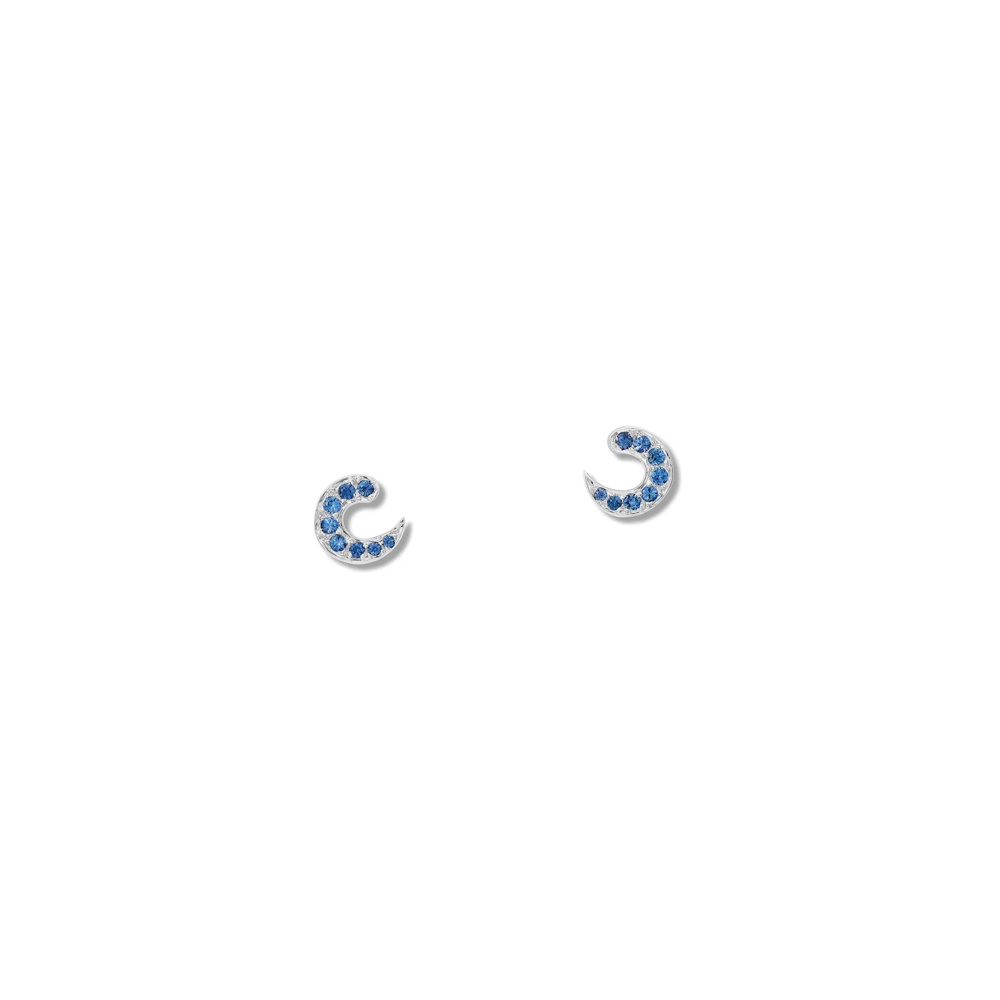 Sabina Stud Earrings 18ct White Gold - Sapphire Pav??