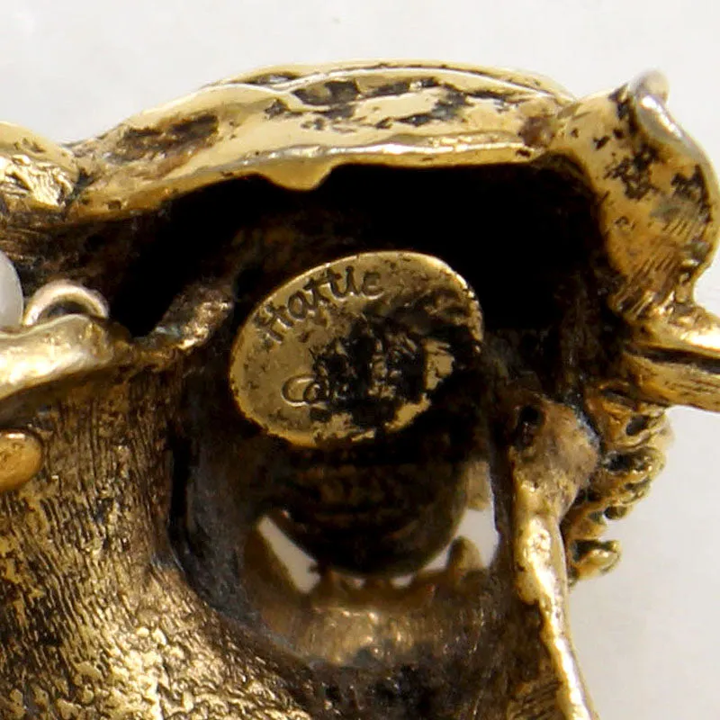 Savage Tiger with Frothy Pearls Hattie Carnegie Brooch