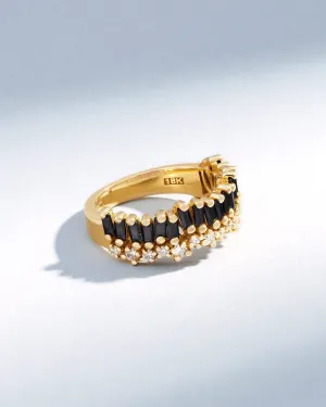 Short Stack Black Sapphire Half Band