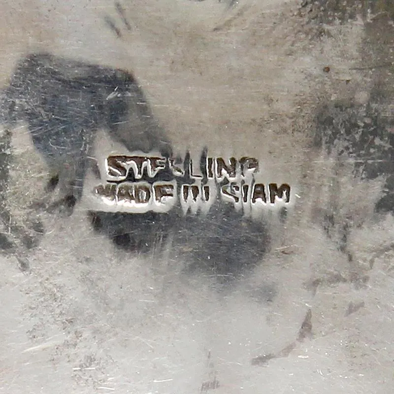 Siam Silver Heart Brooch with Two Dancing Girls