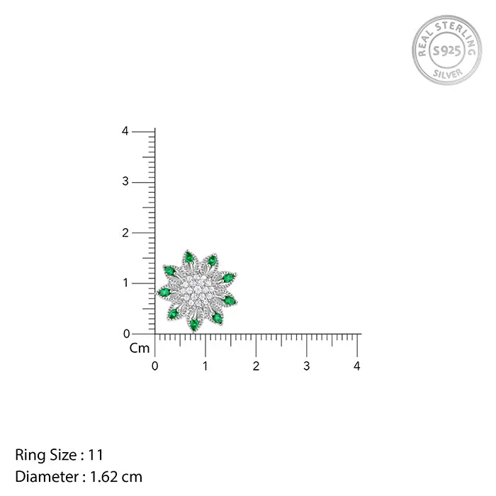 Silver Blossom Blast Ring