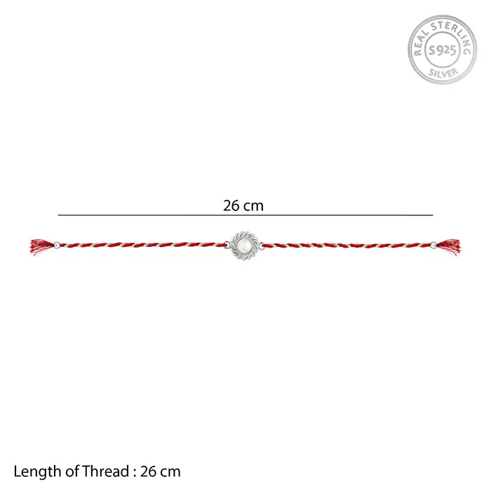 Silver Flower Pearl Rakhi