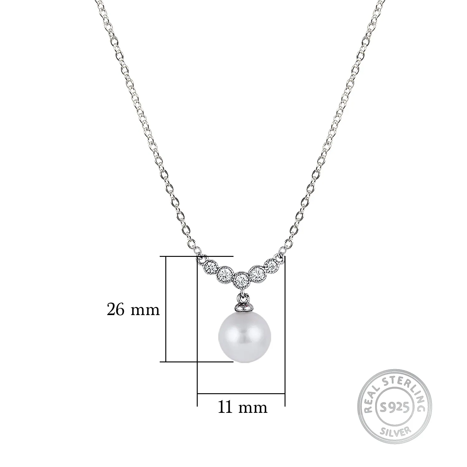 Silver Minimal Pearl Necklace