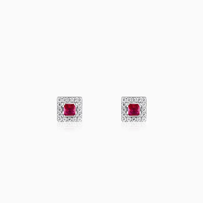 Silver Pink Quad Earrings