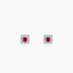 Silver Pink Quad Earrings