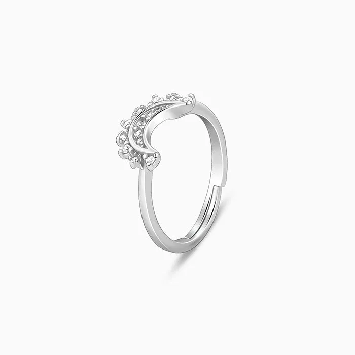 Silver See The Moon Ring