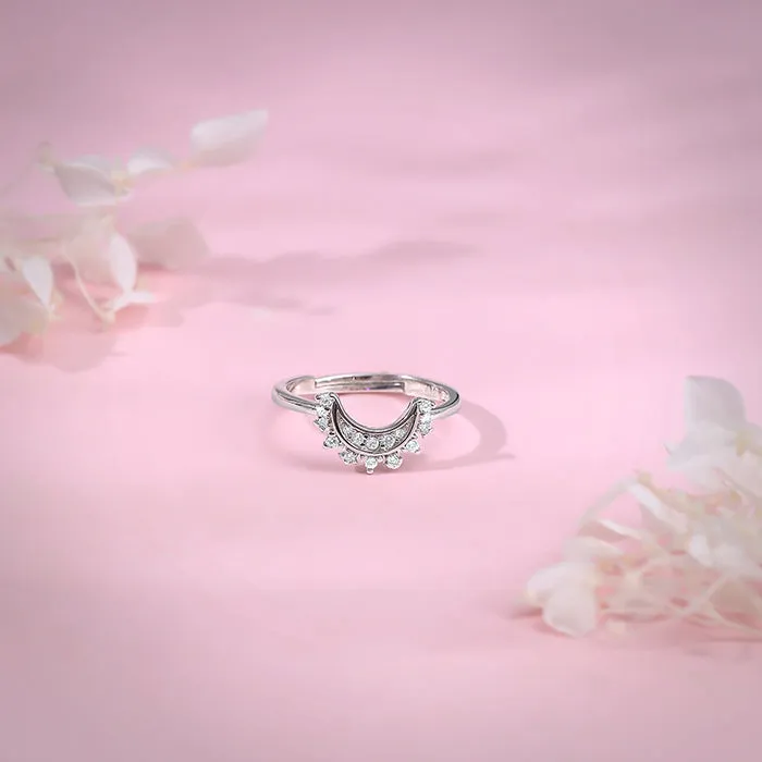 Silver See The Moon Ring