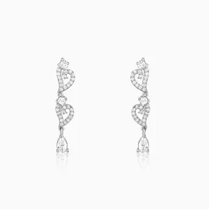 Silver Sparkling Love Story Earrings