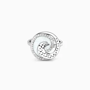 Silver Spiral Symphony Ring