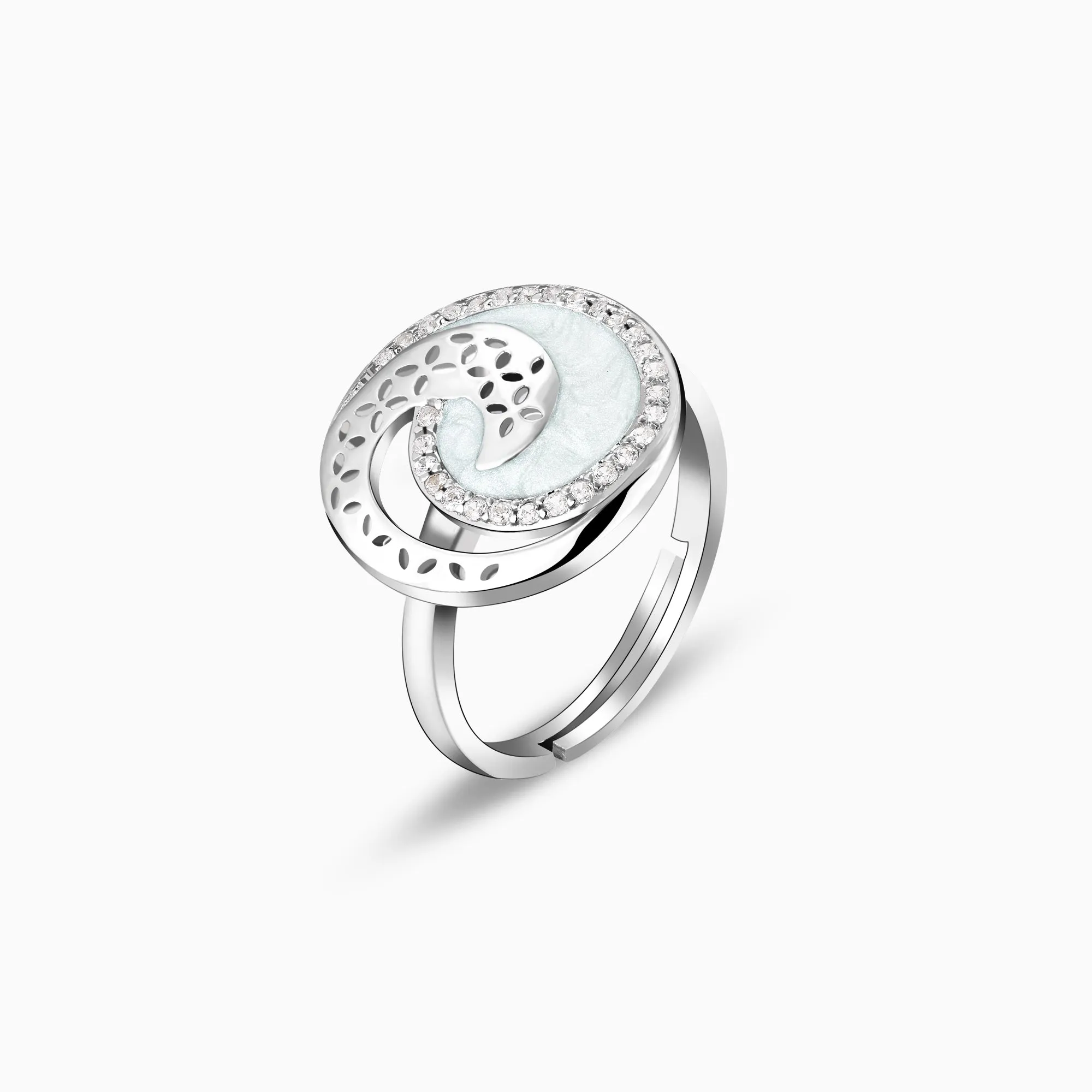 Silver Spiral Symphony Ring