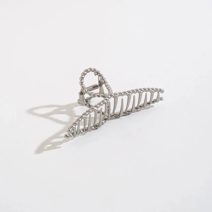 Silver Twist Claw Clip