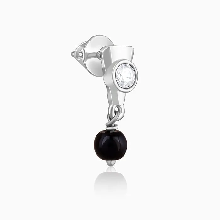 Silver Zirconia Noir Earrings