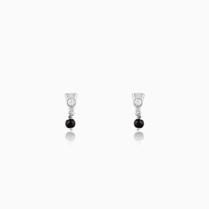 Silver Zirconia Noir Earrings