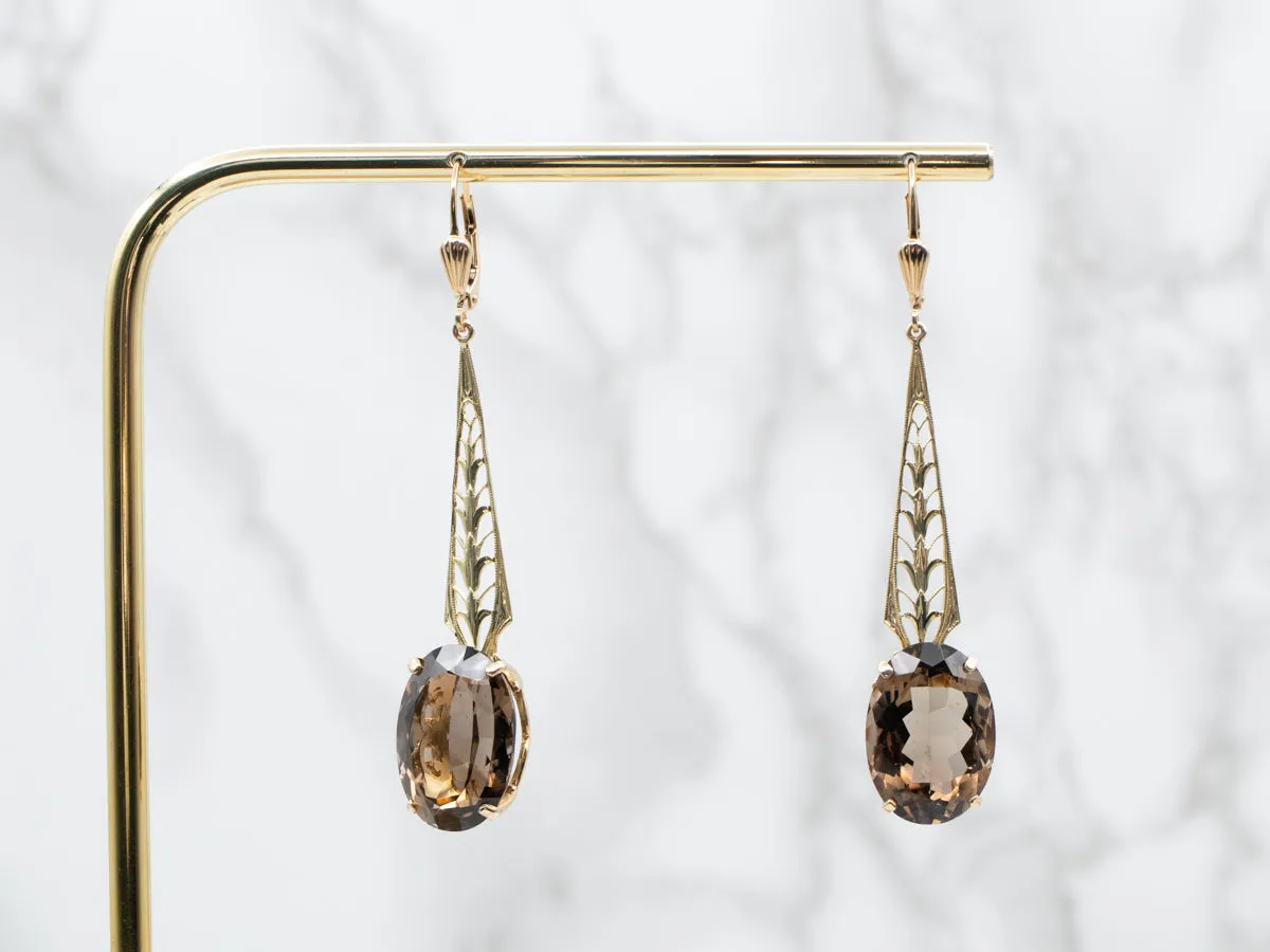 Smoky Quartz Statement Earrings