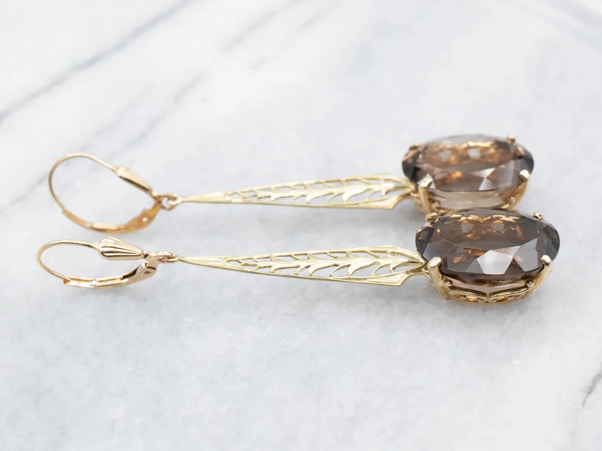 Smoky Quartz Statement Earrings