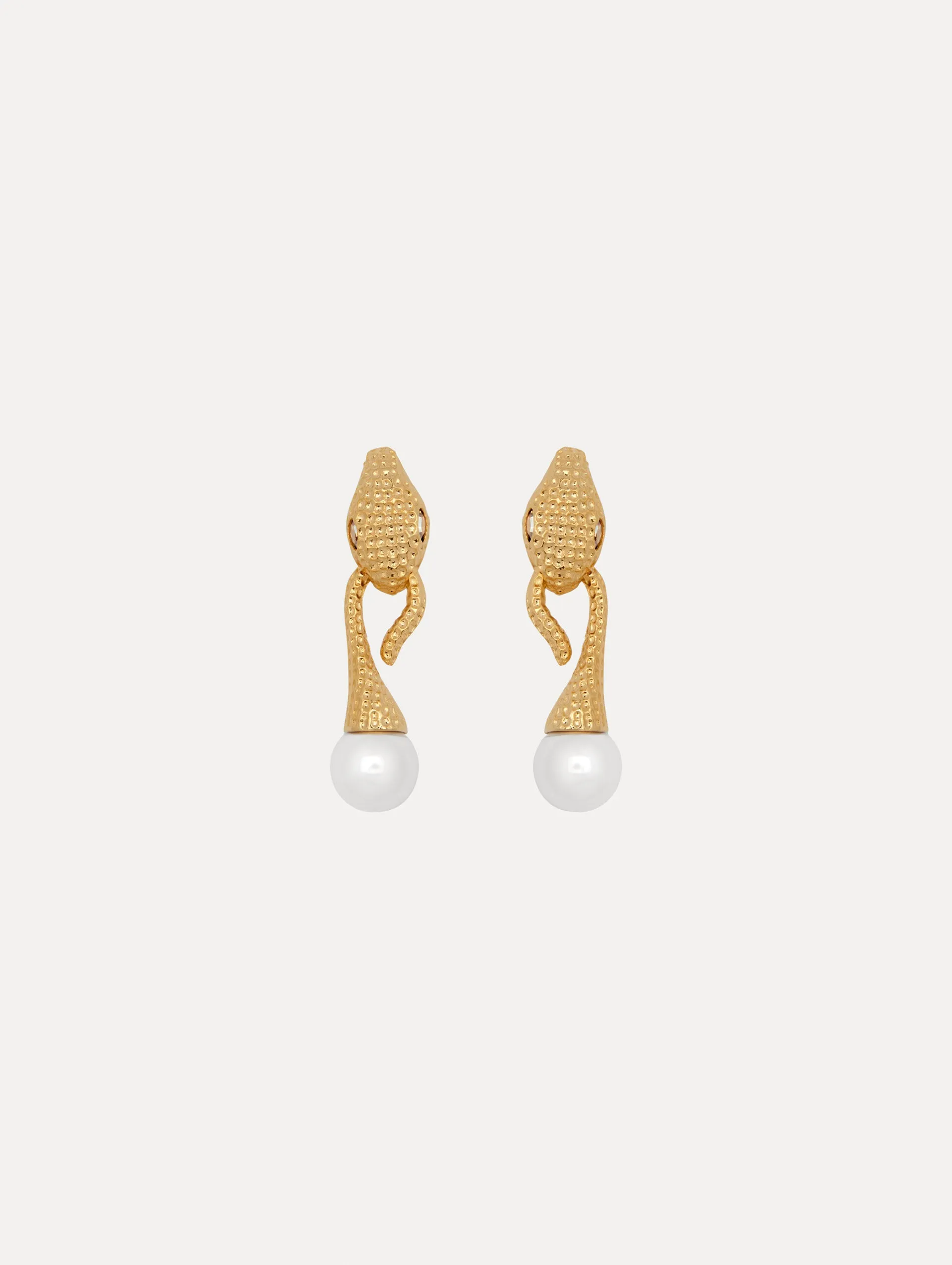 Snake Pearl Drop Earrings