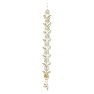 SNERA Gold Plated Kundan Stone And Pearls Hair Choti