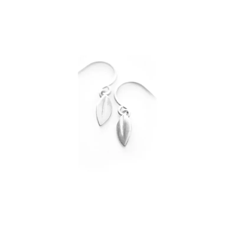 Sterling Silver Mini Leaf Earrings
