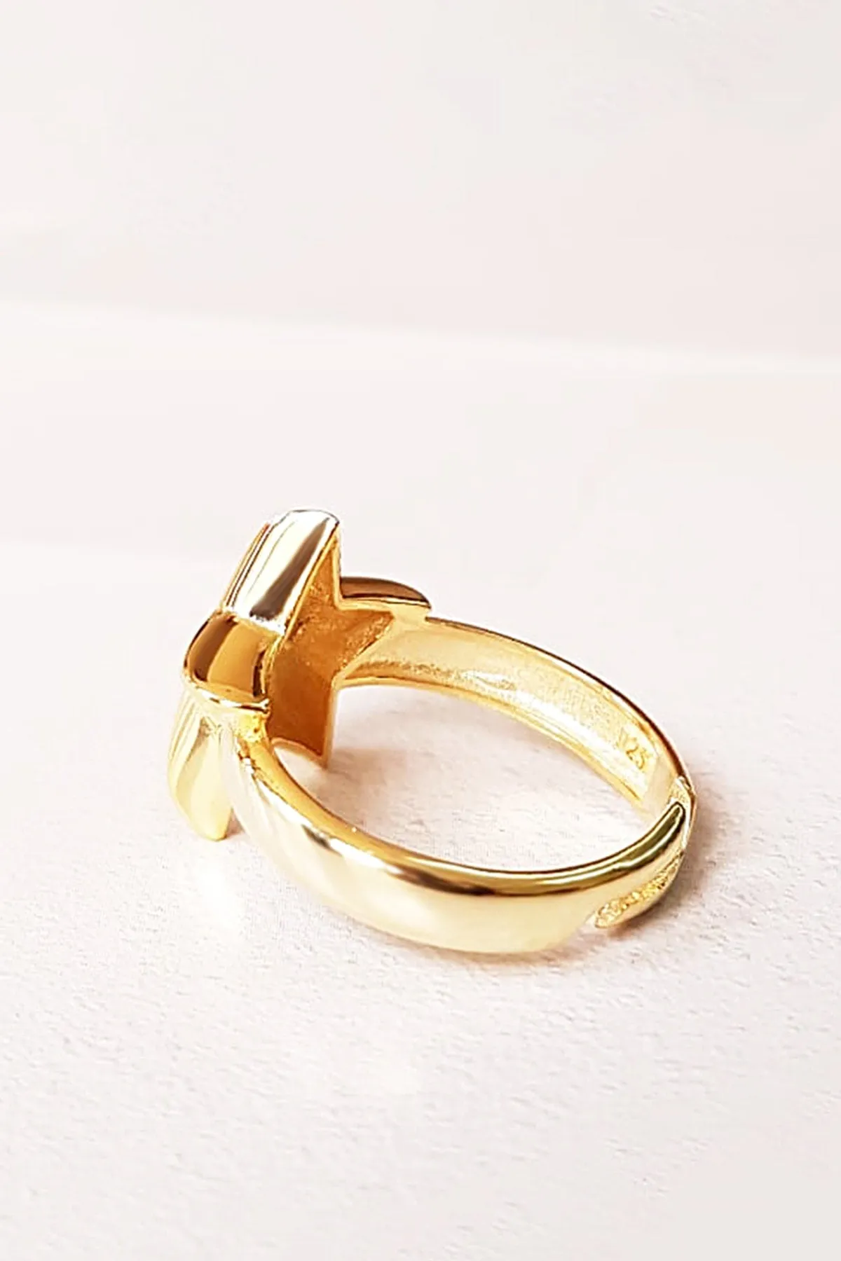 Sterling Silver Rose Gold Plated Star Ring