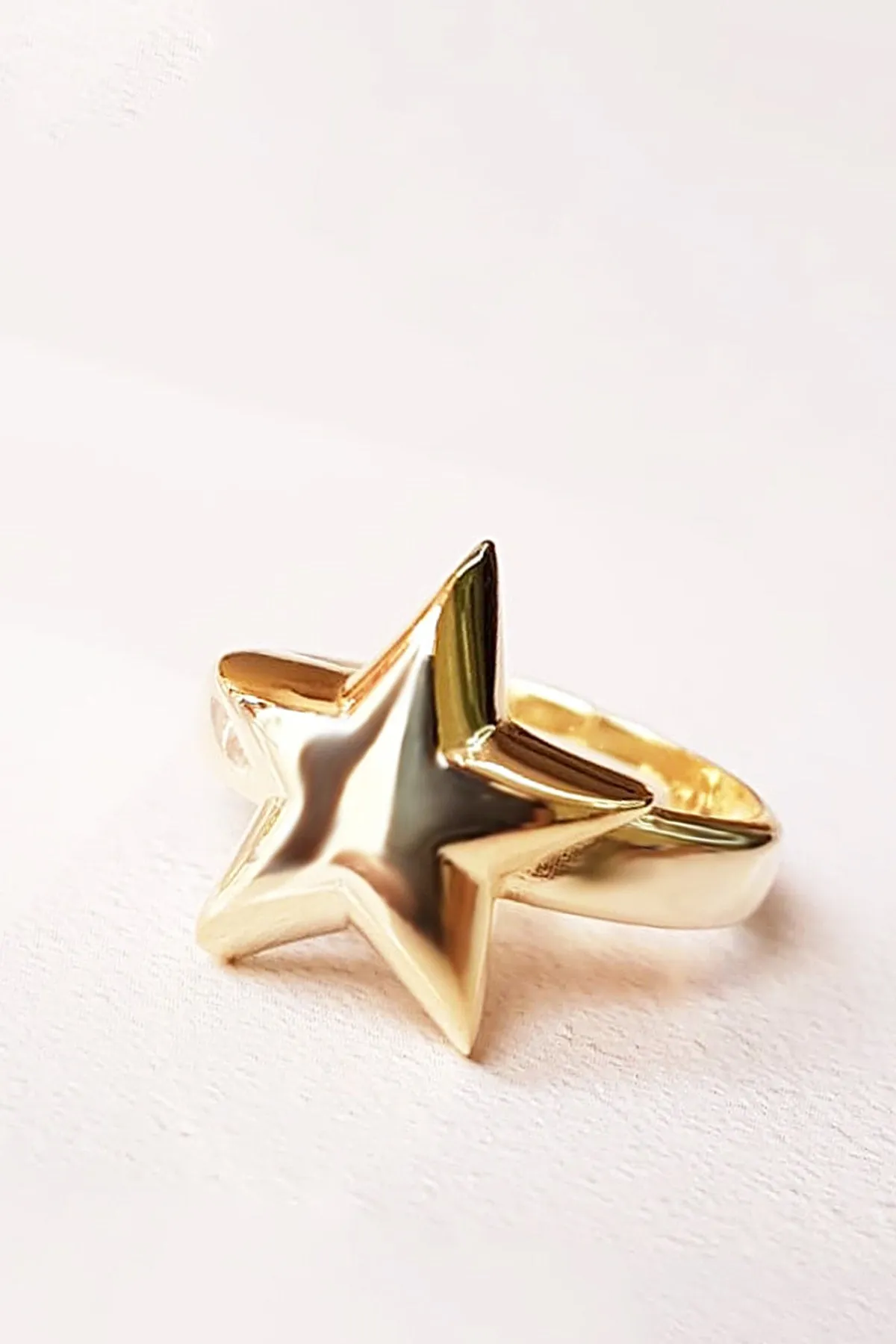 Sterling Silver Rose Gold Plated Star Ring