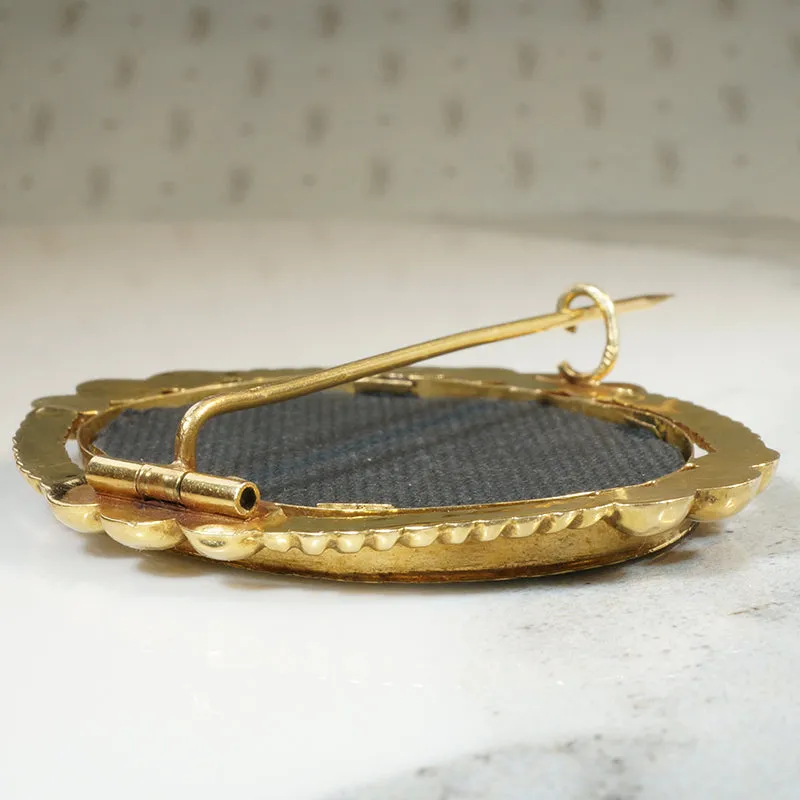 Stunning French 18k Gold Locket Brooch