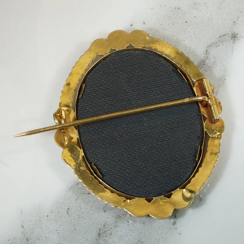Stunning French 18k Gold Locket Brooch