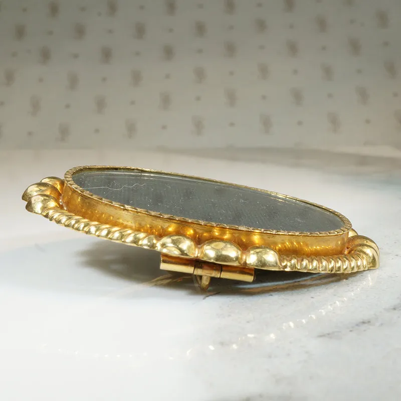 Stunning French 18k Gold Locket Brooch