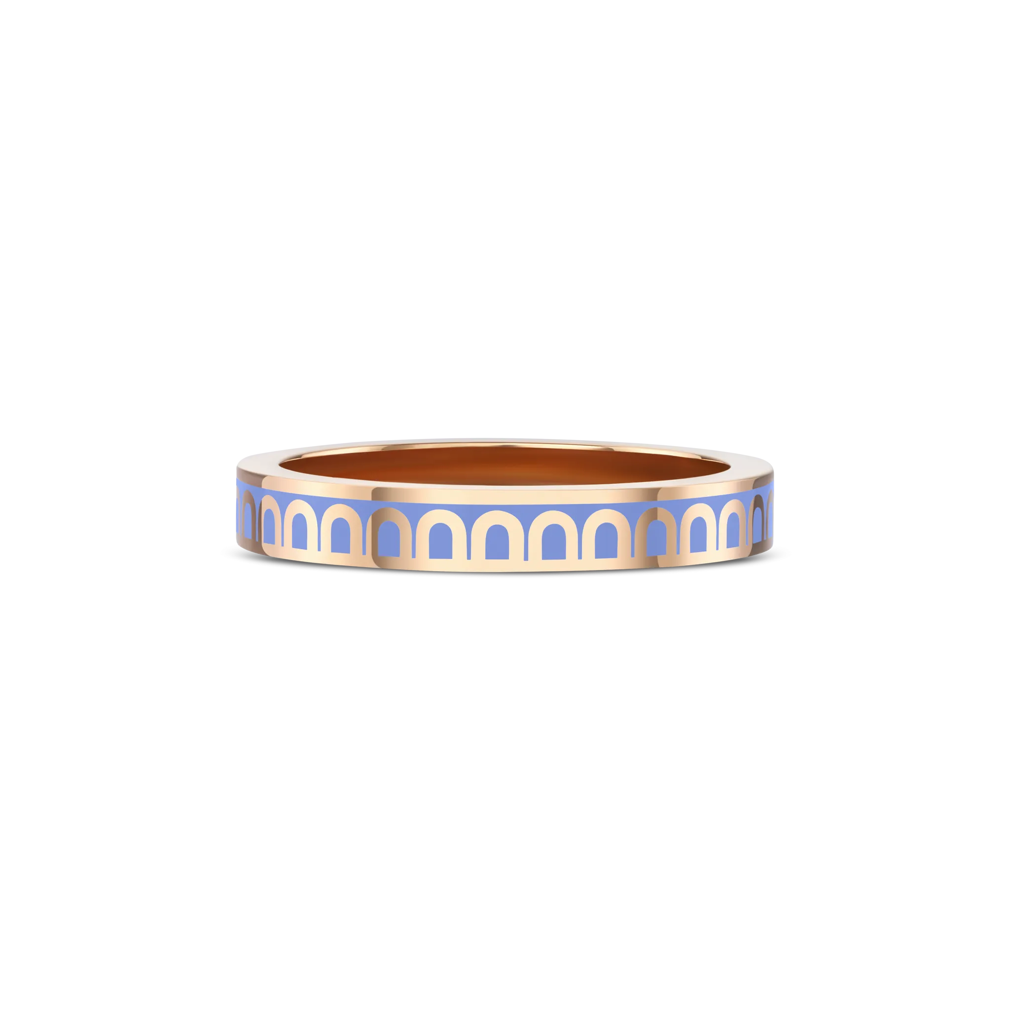 Sur-Mesure L'Arc de DAVIDOR Ring PM, 18k Rose Gold with Hortensia Lacquered Ceramic