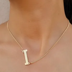 TFC Letter I Gold Plated Pendant Necklace