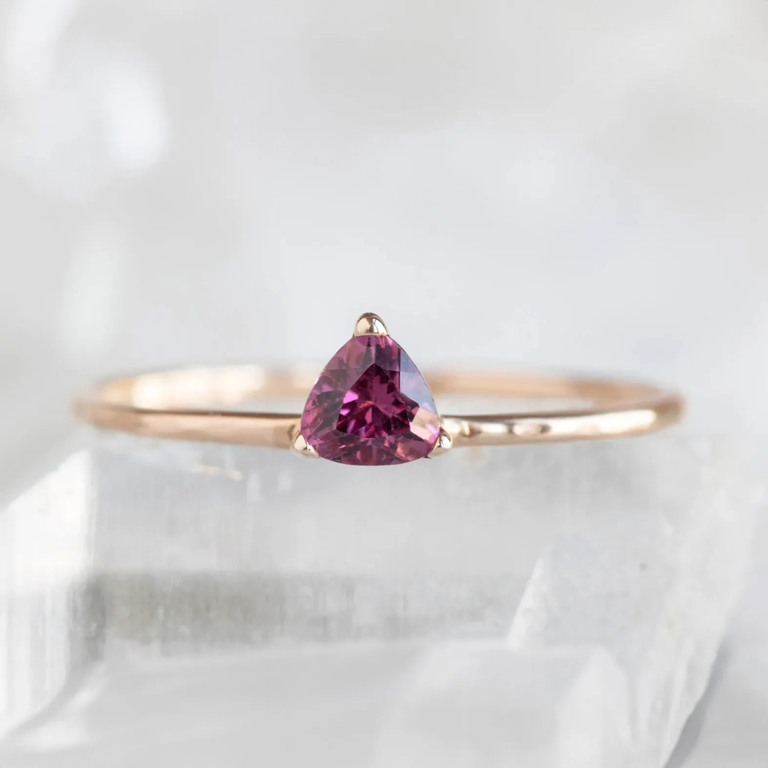 The Pink Garnet Crown Ring | Yellow, Rose or White Gold